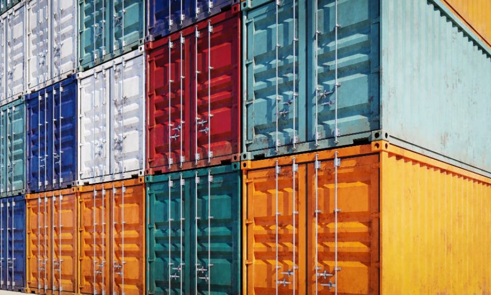 container-box-logistic-import-export-3d-rendering