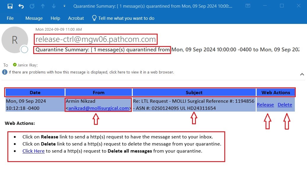 IT Corner - Managing Quarantine Summary Emails - Universal Logistics Universal & YOU Internal Newsletter - September 2024