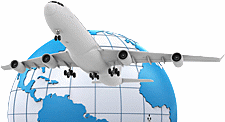 Airplane and Globe
