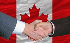 Shake hands - Canadian flag