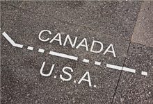 USA-Canada Border Sign