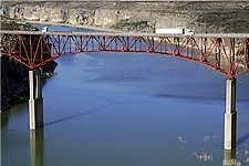 Truck on bridge