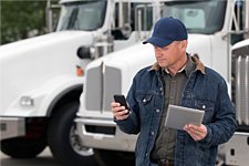 Trucker with tablet