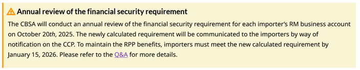 CBSA Annual Review of Financial Security - Universal Logistics - Route Newsletter: September 2025